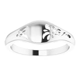 Sterling Silver Pierced Floral-Inspired Ring