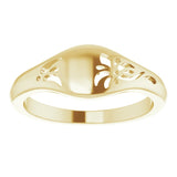 14K Yellow Pierced Floral-Inspired Ring
