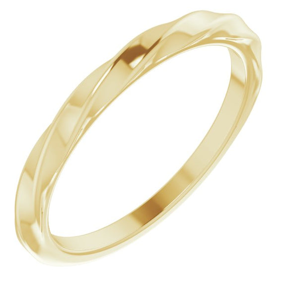 14K Yellow Twisted Stackable Ring