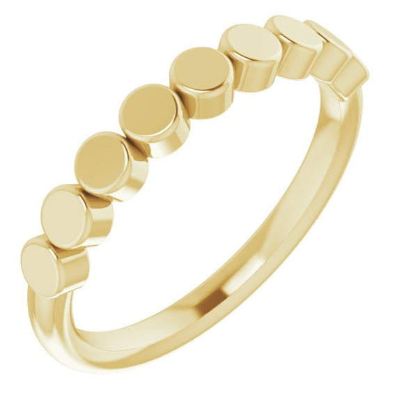 14K Yellow Geometric Stackable Ring