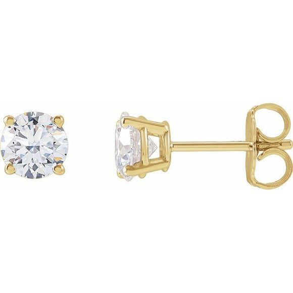 14K Yellow 1 CTW Lab-Grown Diamond Stud Earrings