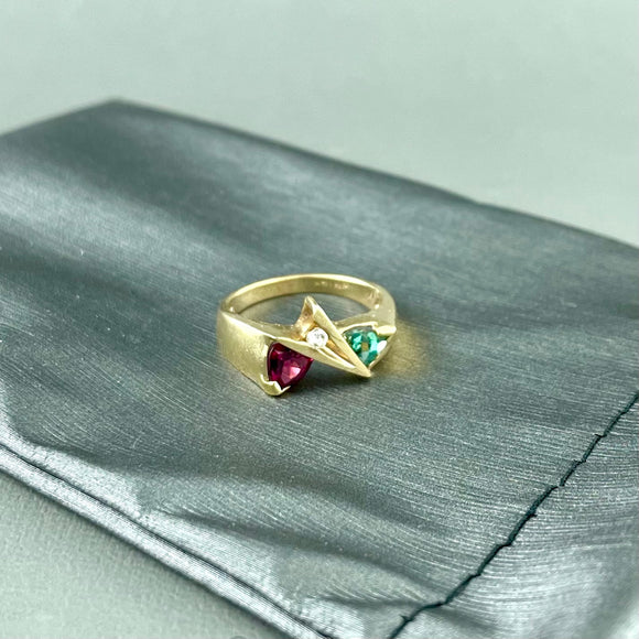 14ky Tourmaline & Diamond Ring