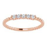 14K Rose Lab-Grown Diamond Stackable Ring