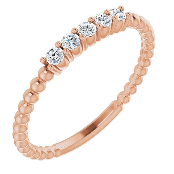 14K Rose Lab-Grown Diamond Stackable Ring