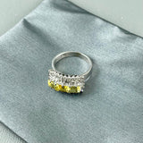 14kw Yellow Sapphire & Diamond Ring