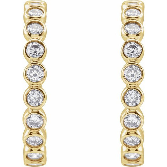 14K Yellow 3/8 CTW Lab-Grown Diamond Huggie Earrings