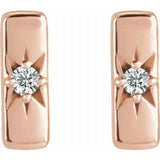 14K Rose Lab-Grown Diamond Starburst Bar Earrings