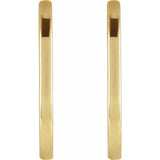 14K Yellow Gold Oval Huggie Earrings