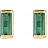 Natural Green Tourmaline Channel-Set Earrings