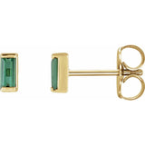 Natural Green Tourmaline Channel-Set Earrings