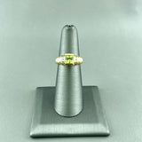 14k Yellow Gold Peridot and Diamond Ring