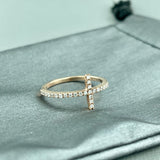 14kr Sideways Cross Diamond Ring