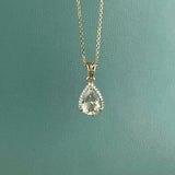 14kr Morganite & Diamond Pendant