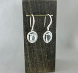 14kw Aquamarine & Diamond Earrings