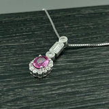 14kw Pink Sapphire & Diamond Pendant