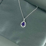 14kw Purple Sapphire & Diamond Pendant