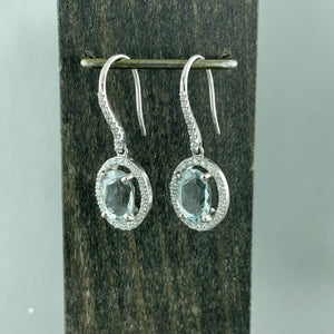 14kw Aquamarine & Diamond Earrings