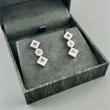 18kw Pink Sapphire & Diamond Earrings