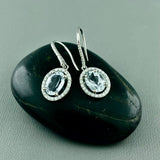 14kw Aquamarine & Diamond Earrings