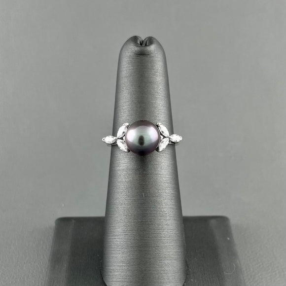 14kw Tahitian Pearl & Diamond Ring