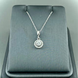 14kw Diamond Halo Pendant