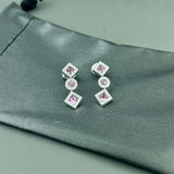 18kw Pink Sapphire & Diamond Earrings